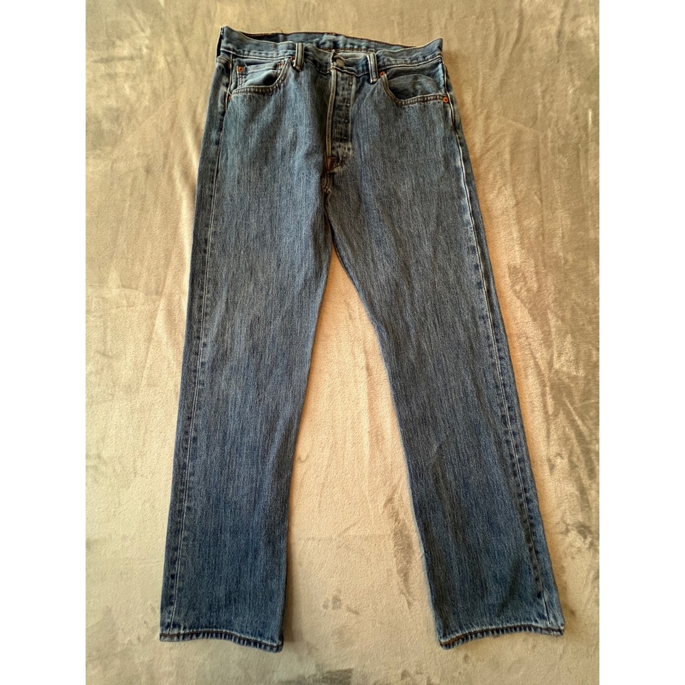 Levi's 501 Original Fit Jeans Mens 34x32 Blue Straight Leg Denim